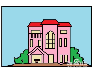 画一栋别墅 卡通图片