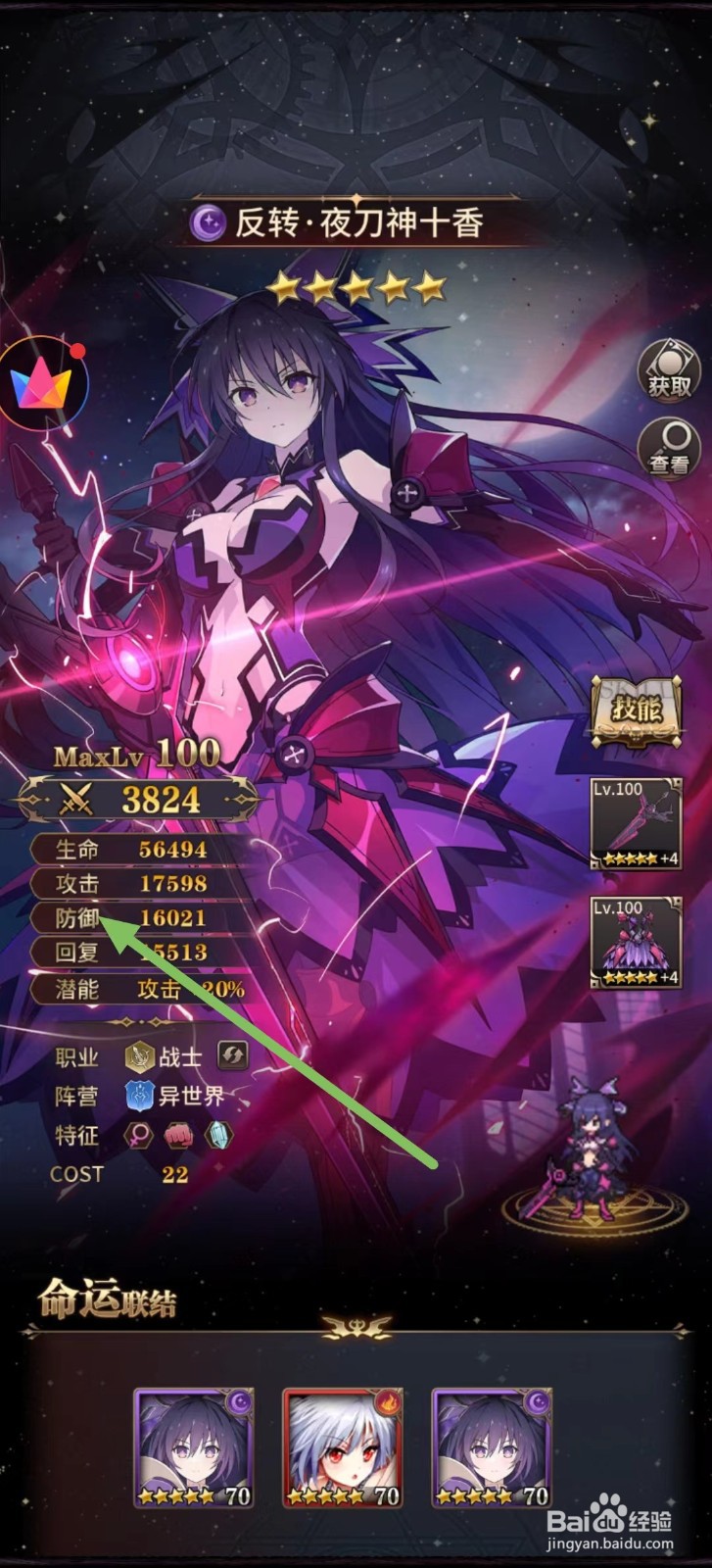 血族怎么查看反转·夜刀神十香的防御？