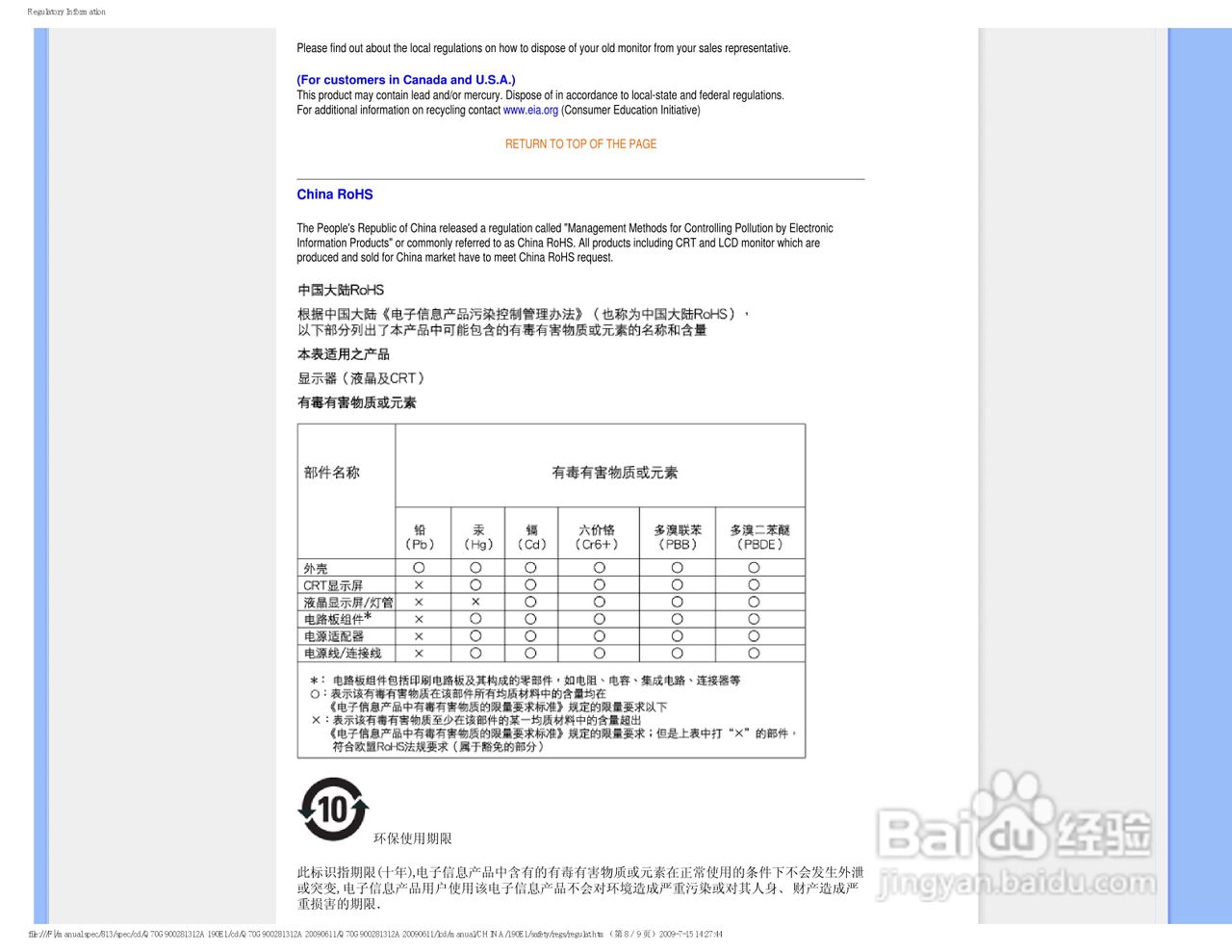 PHILIPS LCD显示器190E1说明书:[2]