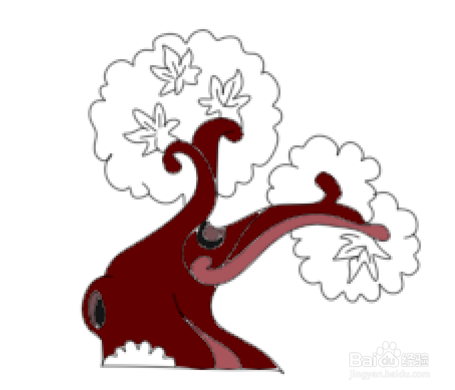 简笔画--卡通枫树的画法
