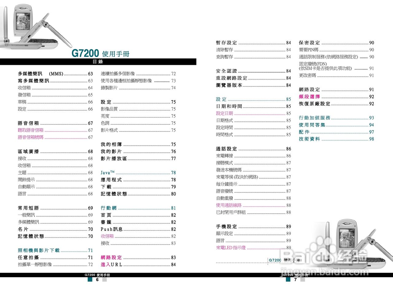 LG G7200手机使用手册:[1]