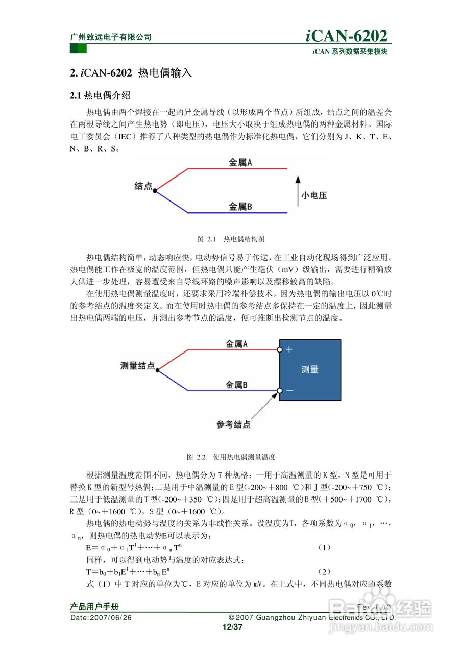 通道热电偶测温模块iCAN-6202使用说明书:[2]