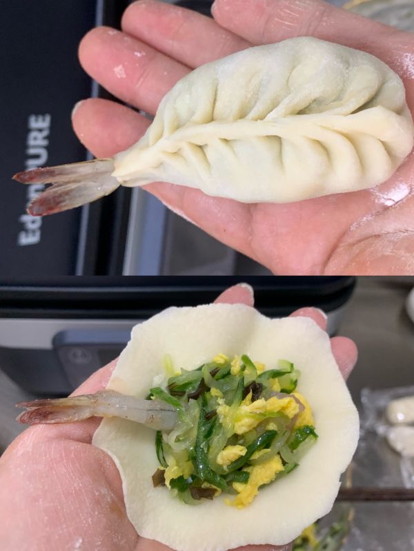 生煎烫面黄瓜虾饺