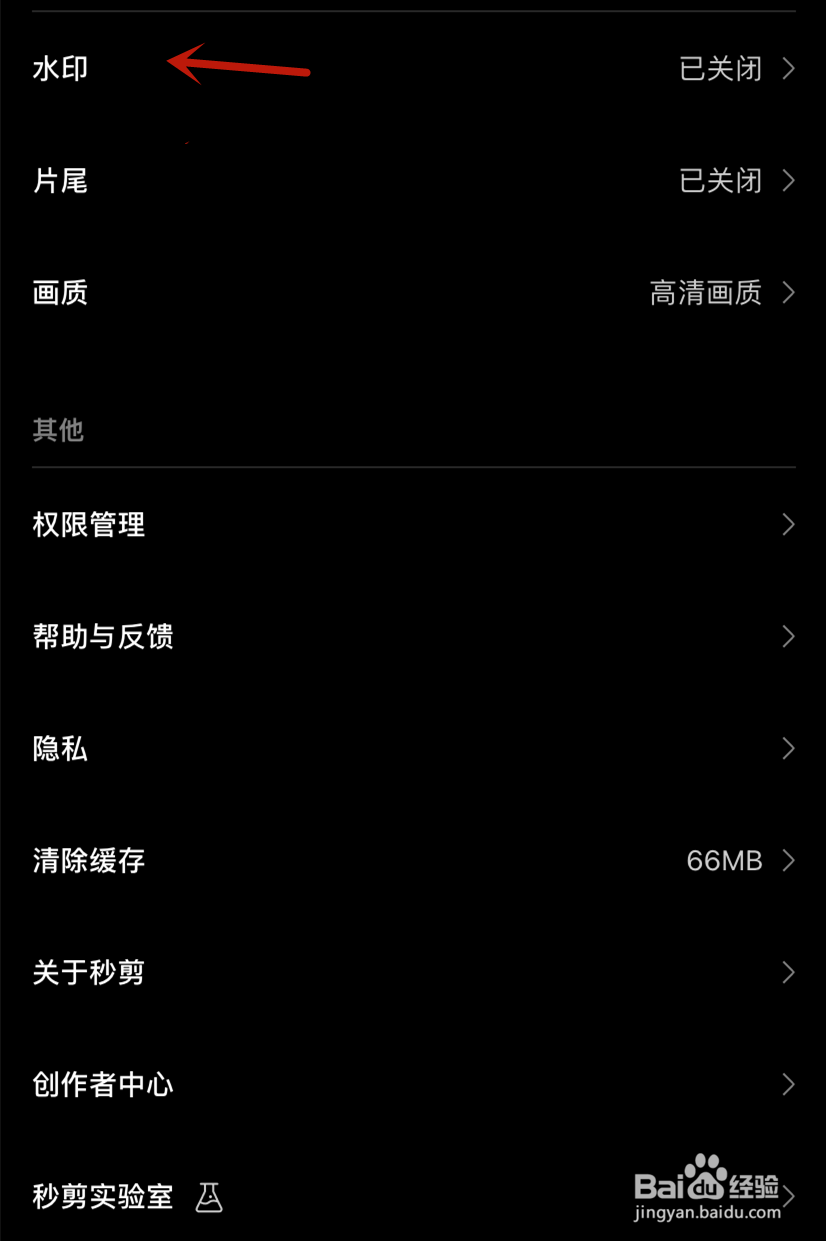 秒剪设置水印