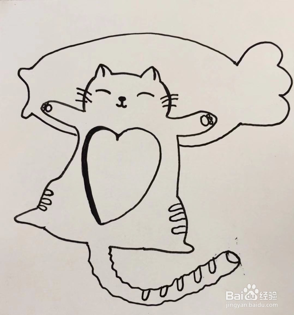 茉莉手绘之猫咪和鱼抱枕