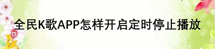 全民K歌APP怎样开启定时停止播放