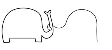 充满爱意的大象简笔画