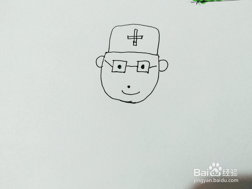怎么画瘦高个医生简笔画