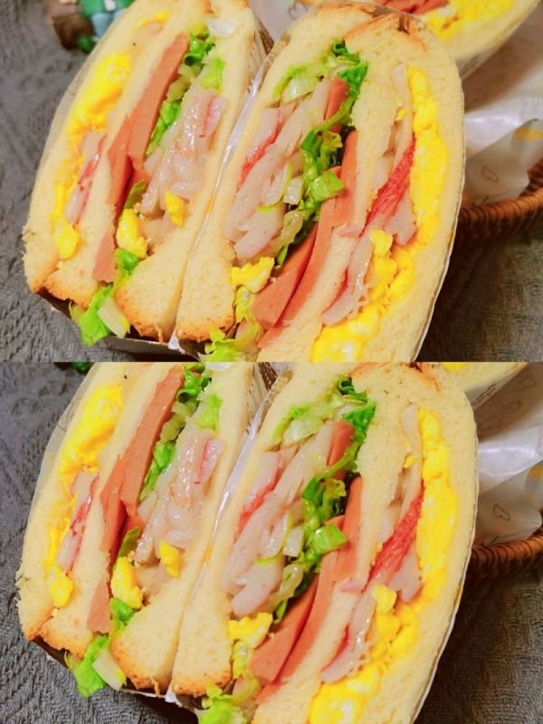 蟹柳滑蛋三明治