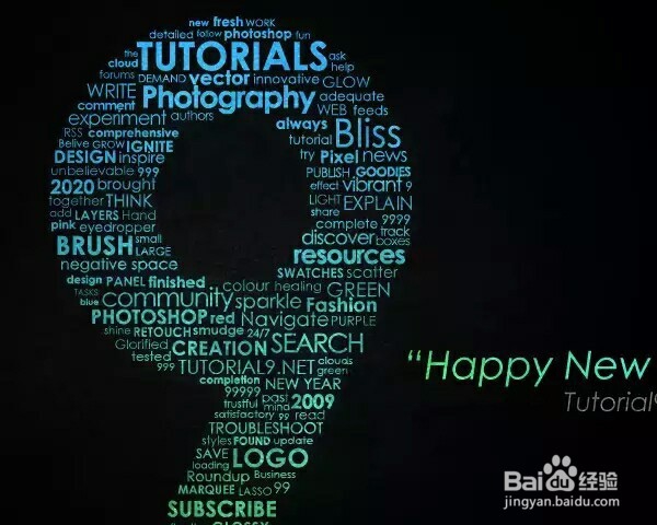 PS制作绚丽的英文字体组成的艺术字壁纸