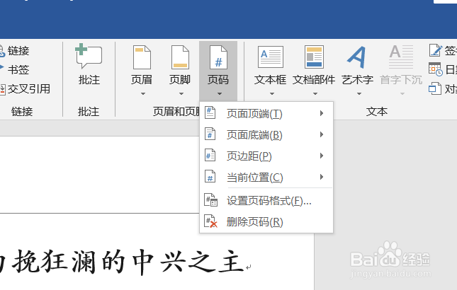调整word文档中页码的数字类型