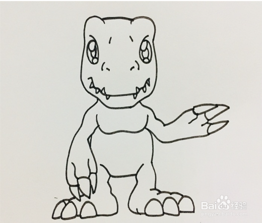 数码宝贝简笔画步骤