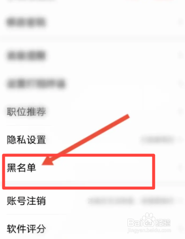 智联招聘软件中怎么查看黑名单信息