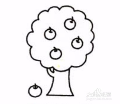 苹果树简笔画画法