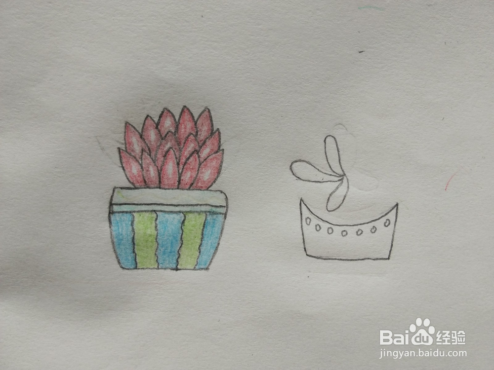 简笔画——怎么画多肉盆栽