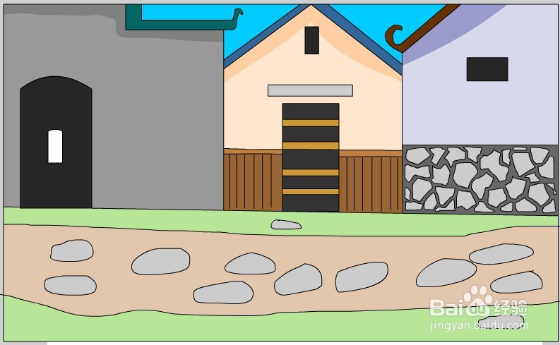 flash如何绘制古代商铺背景