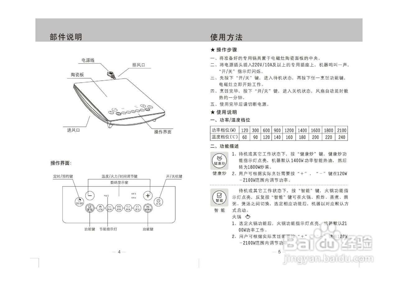 九阳电磁炉JYC-21FS22型使用说明书