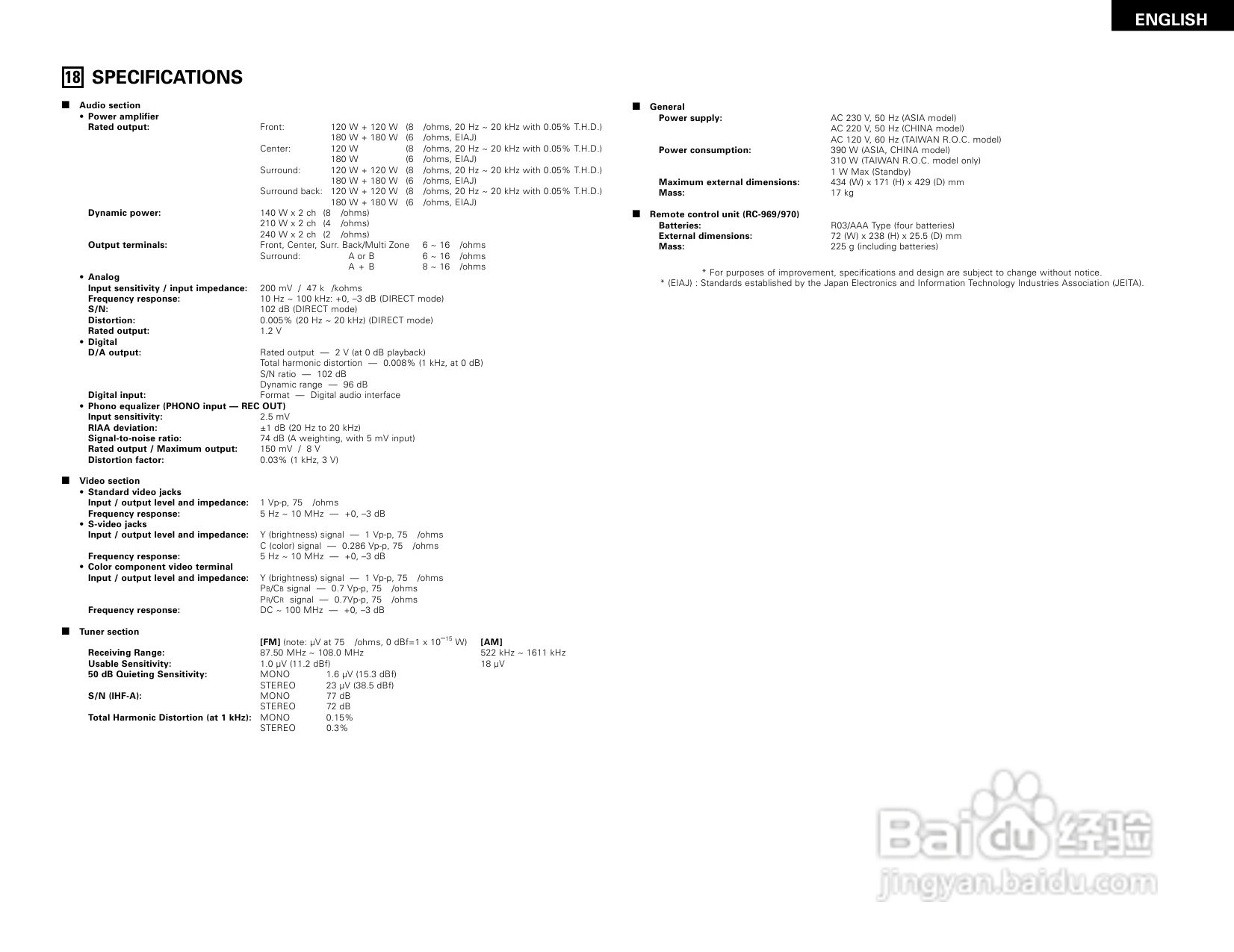 DENON AVR-3805收音环绕扩音机操作说明书:[4]