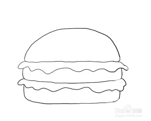 汉堡包面包简笔画图片