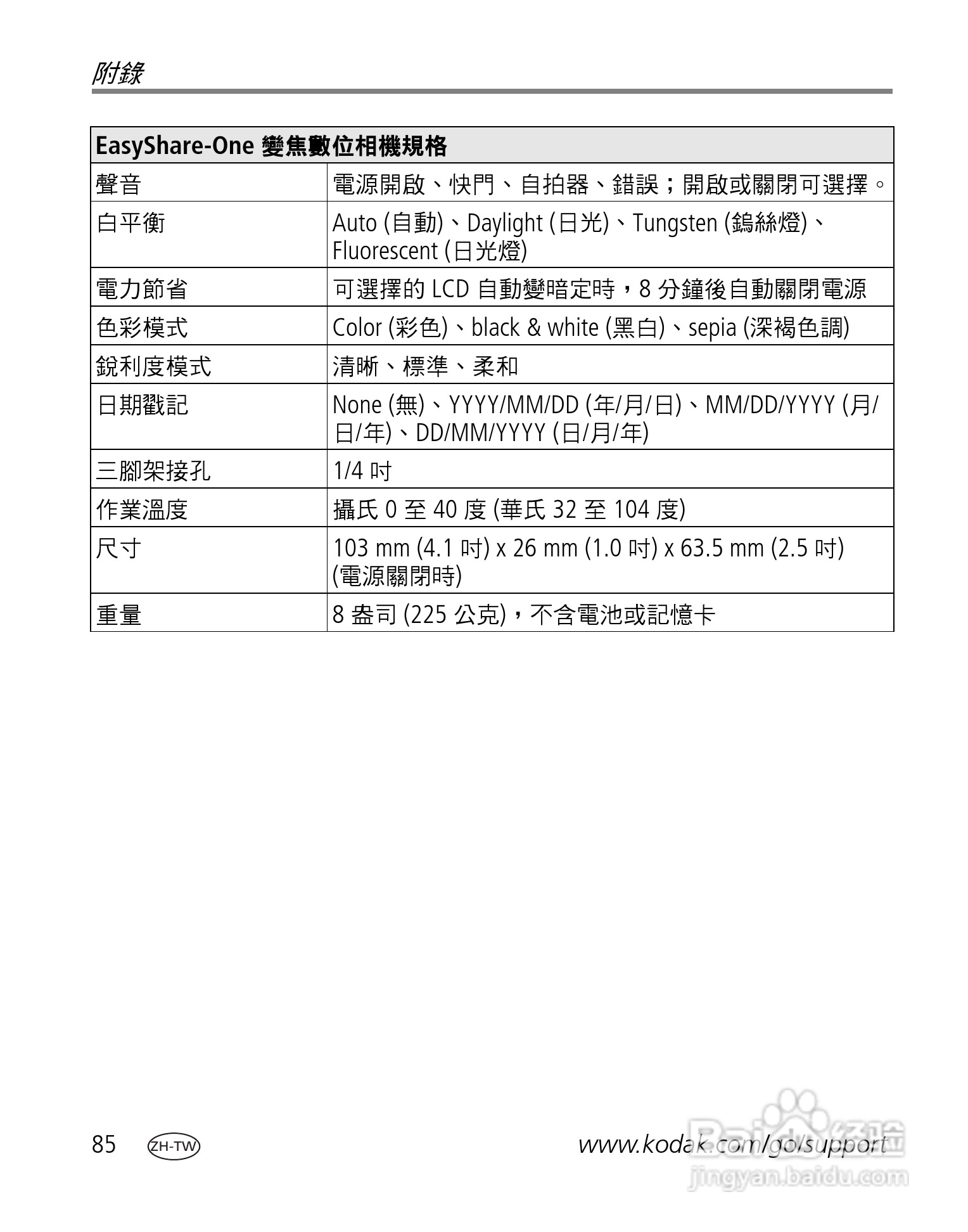 Kodak EasyShare-One 变焦数位相机使用说明书:[10]
