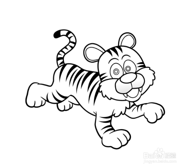 如何画卡通老虎的简笔画？