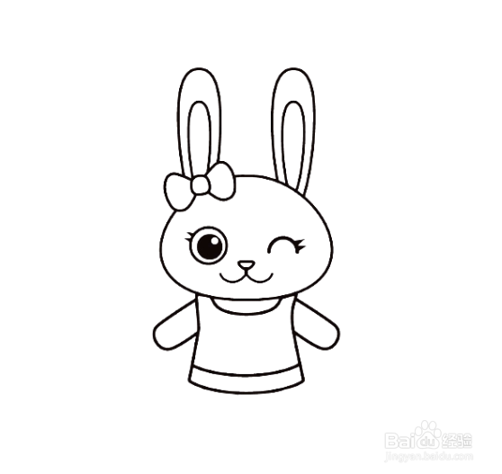 如何手工画漂亮的兔子简笔画