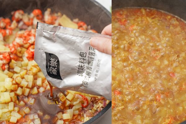 泰式咖喱小龙虾仁盖面