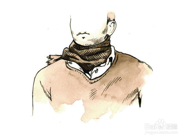 时尚简单男士围巾如何打法