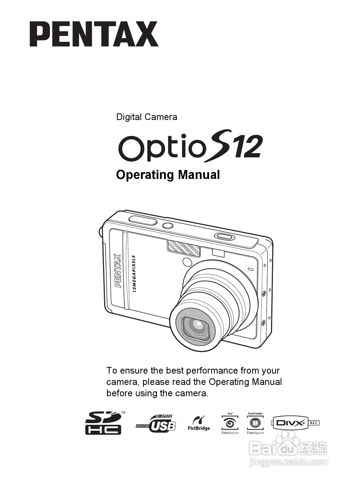 宾得Optio S12数码相机使用说明书:[1]