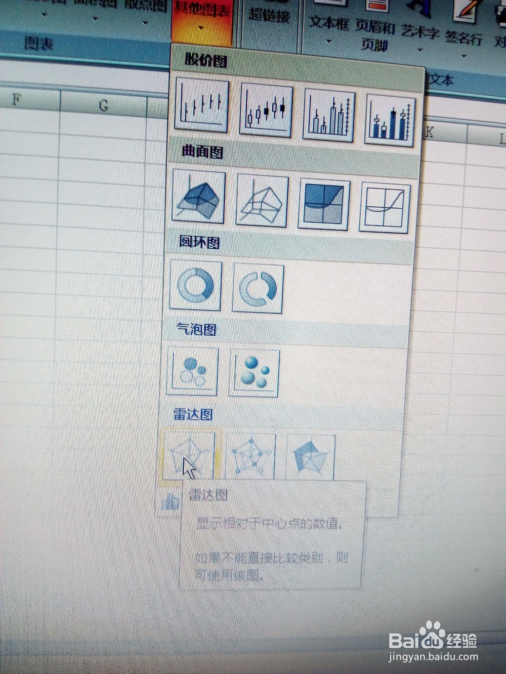 EXCEL设计雷达图的方法