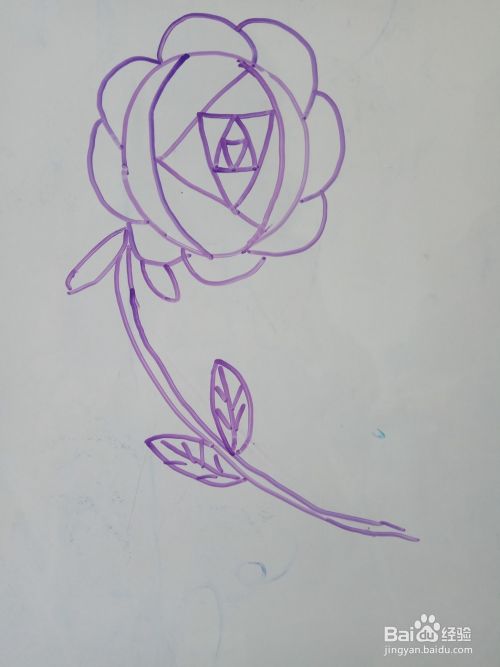 用圆和三角形来画玫瑰花 百度经验 用圆和三角形来画玫瑰花 百度经验