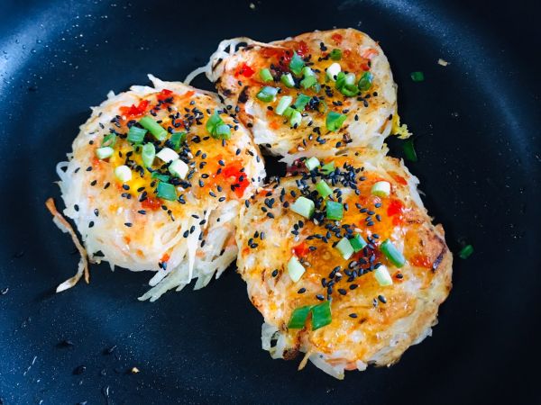 鸟巢土豆丝煎蛋饼