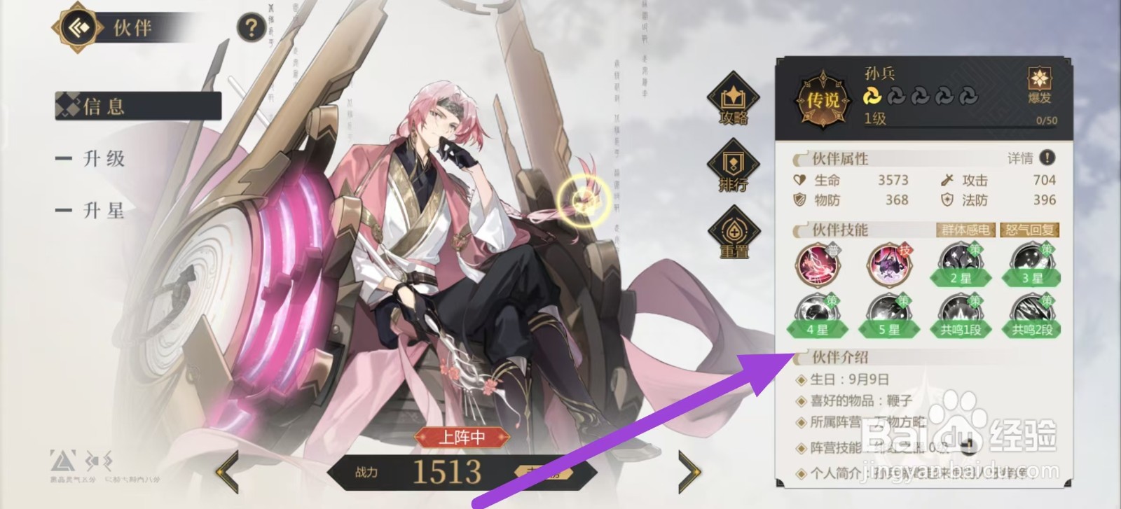 启明幻歌如何查看孙兵的伙伴介绍？