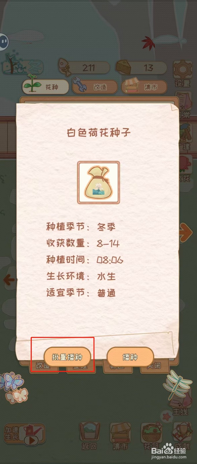 花店物语如何查看白色荷花种子的批量播种