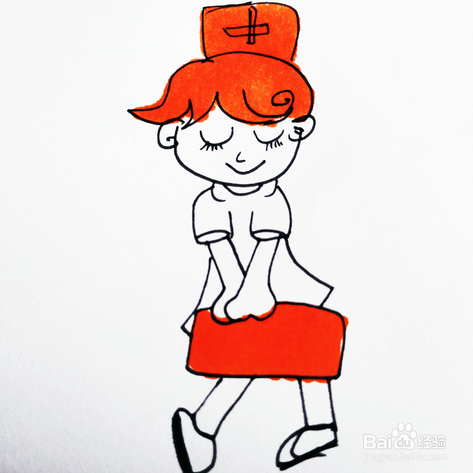 如何来画一位漂亮的女医生简笔画呢 百度经验