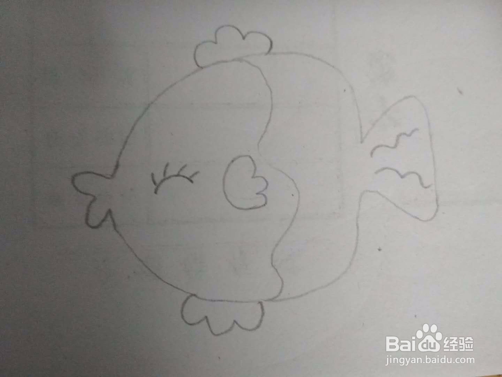 多妈简笔画海洋动物接吻鱼