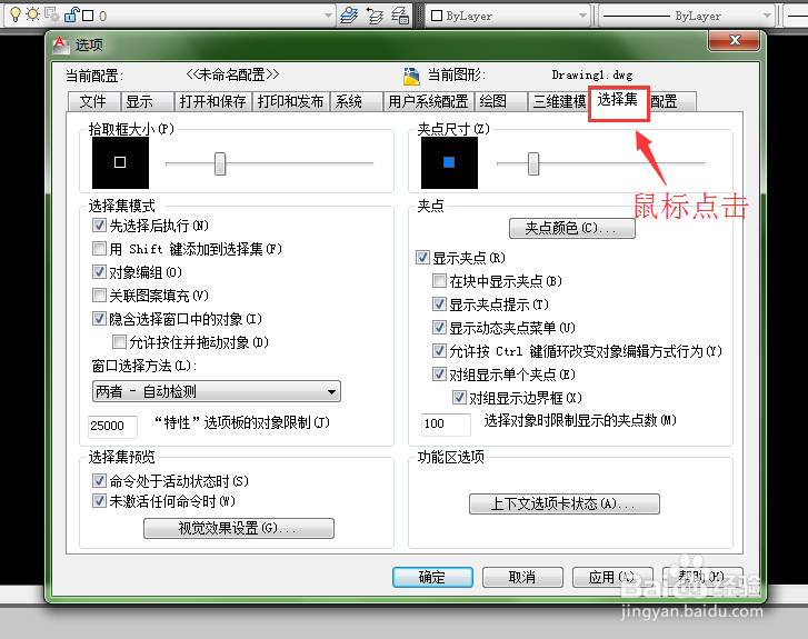 CAD鼠标方框如何调整大小
