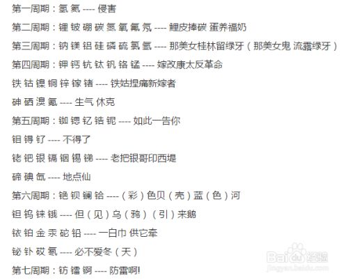 元素周期表的那些事 百度经验