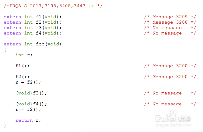 MISRA C Rule 15.6 2212 15.7 2004 17.7 3200