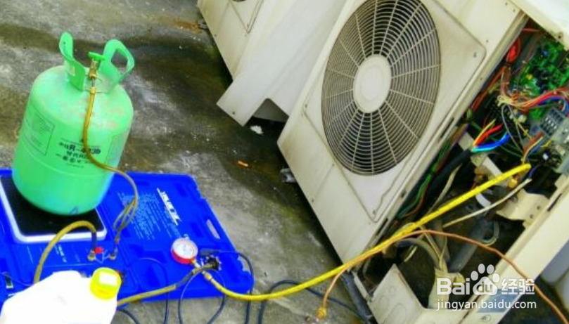 富士通空调加冷媒(空调加氟)及加液加雪种的技巧