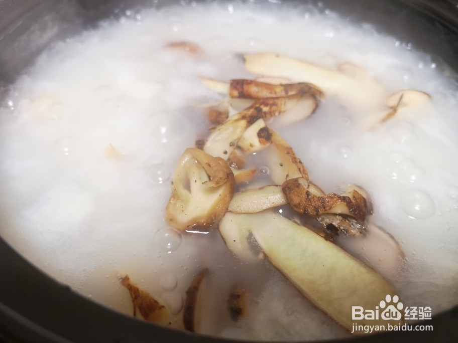 流口水的松茸干贝粥