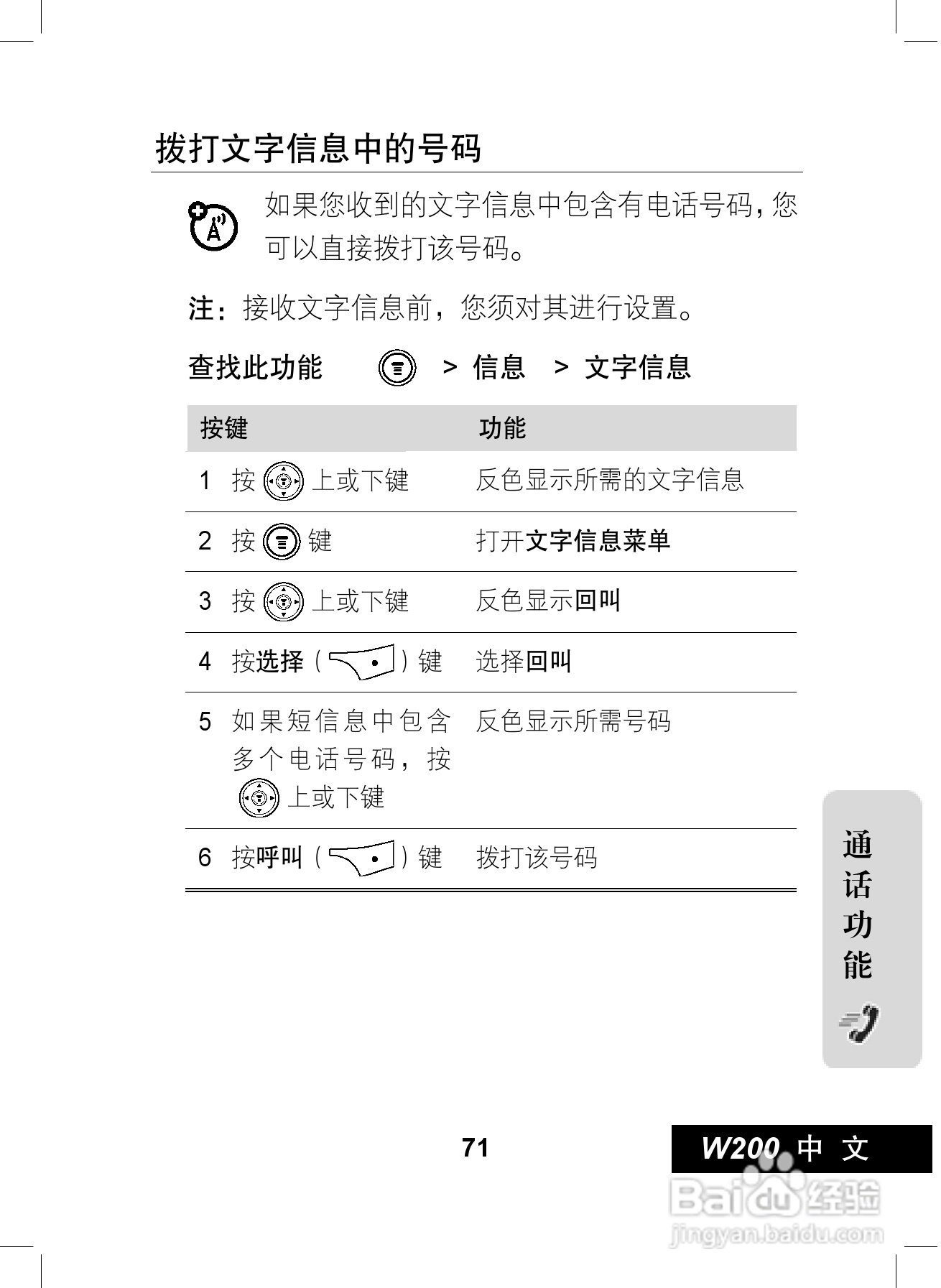 摩托罗拉W200手机使用说明书:[8]