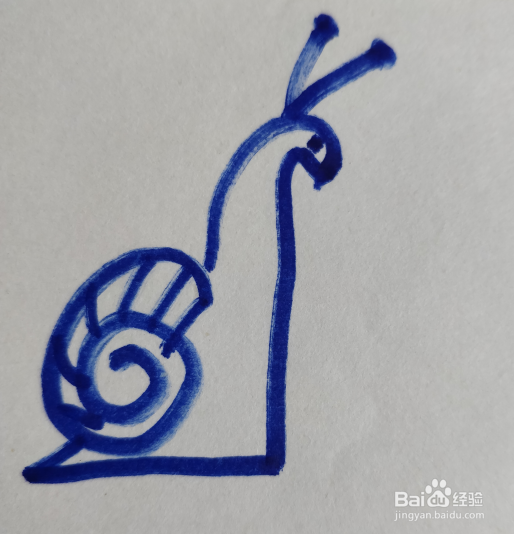 前行的蜗牛用简笔画怎么画