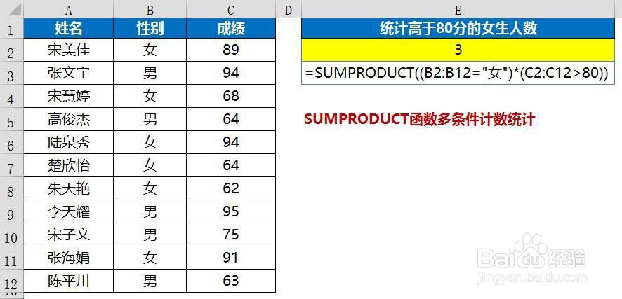 Excel如何使用函数SUMPRODUCT