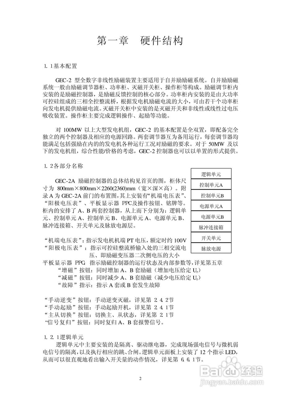 GEC-2型全数字式非线性励磁装置操作说明书:[1]