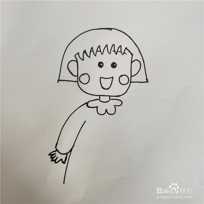 怎么画樱桃小丸子的简笔画?