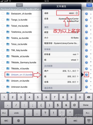 IPAD运营商图标或文字通用修改方法