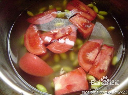 适合上班族的番茄汤做法——番茄榨菜毛豆子蛋汤