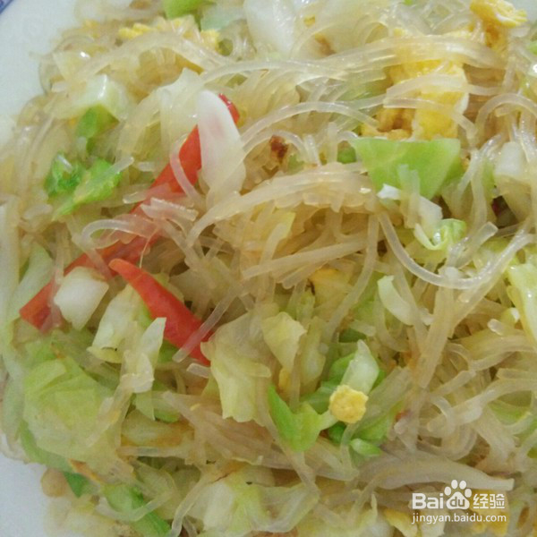 粉丝炒包菜的做法