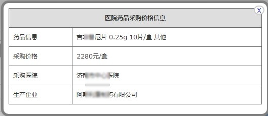 如何网上查询抗癌药物的采购价格
